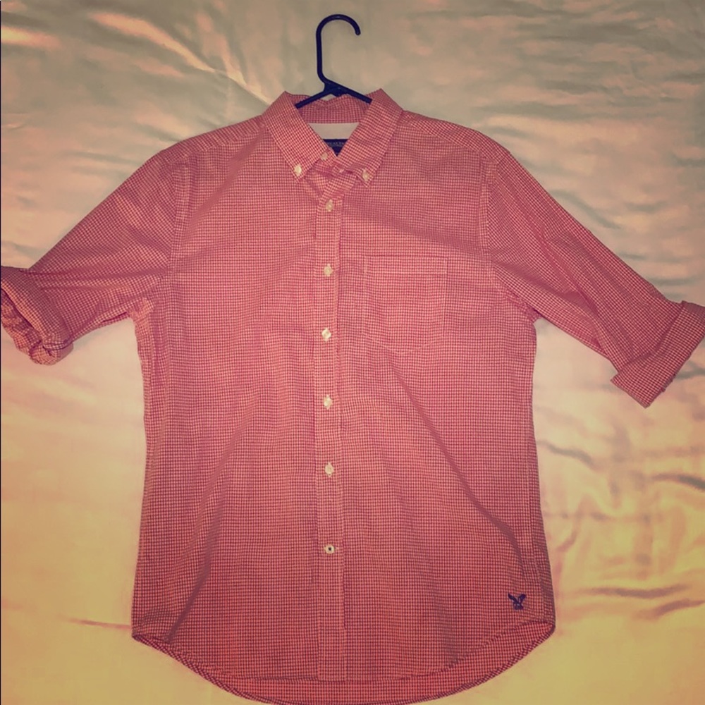 American Eagle Tops | Gingham Button Down Shirt